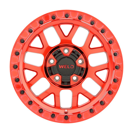 Weld Off-Road W905 17X10 Cinch Beadlock 5X127 5X139.7 ET-24 BS4.50 Candy Red / Red Ring 87.1