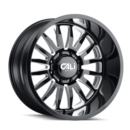 Cali Off-Road 9110 Summit 22x12 / 6x139.7 BP / -51mm Offset / 106mm Hub Gloss Black Milled Wheel
