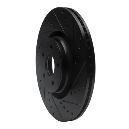 R1 14-18 Ford Focus ST Front Right Drilled & Slotted Black Brake Rotor