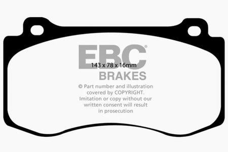 EBC 05-10 Chrysler 300C 6.1 SRT8 Yellowstuff Front Brake Pads (Excl 6 Piston Calipers)