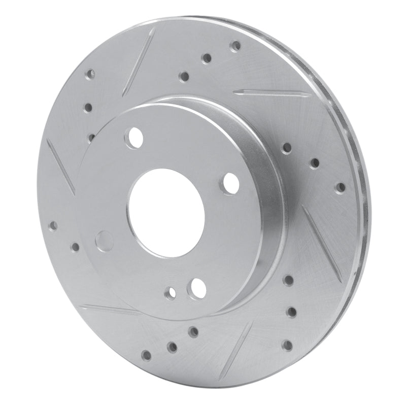 R1 90-93 Mazda Miata Front Left Drilled & Slotted Silver Brake Rotor