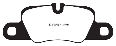 EBC 12-15 Porsche 911 (991) (Cast Iron Rotor only) 3.8 Carrera S Yellowstuff Rear Brake Pads