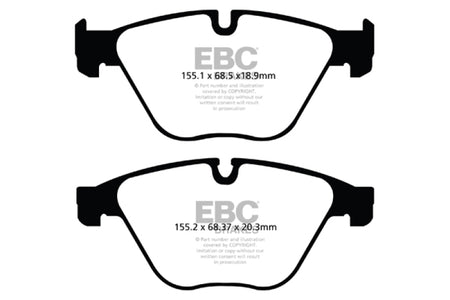 EBC 10+ BMW 535i 3.0 Turbo (F10) Yellowstuff Front Brake Pads