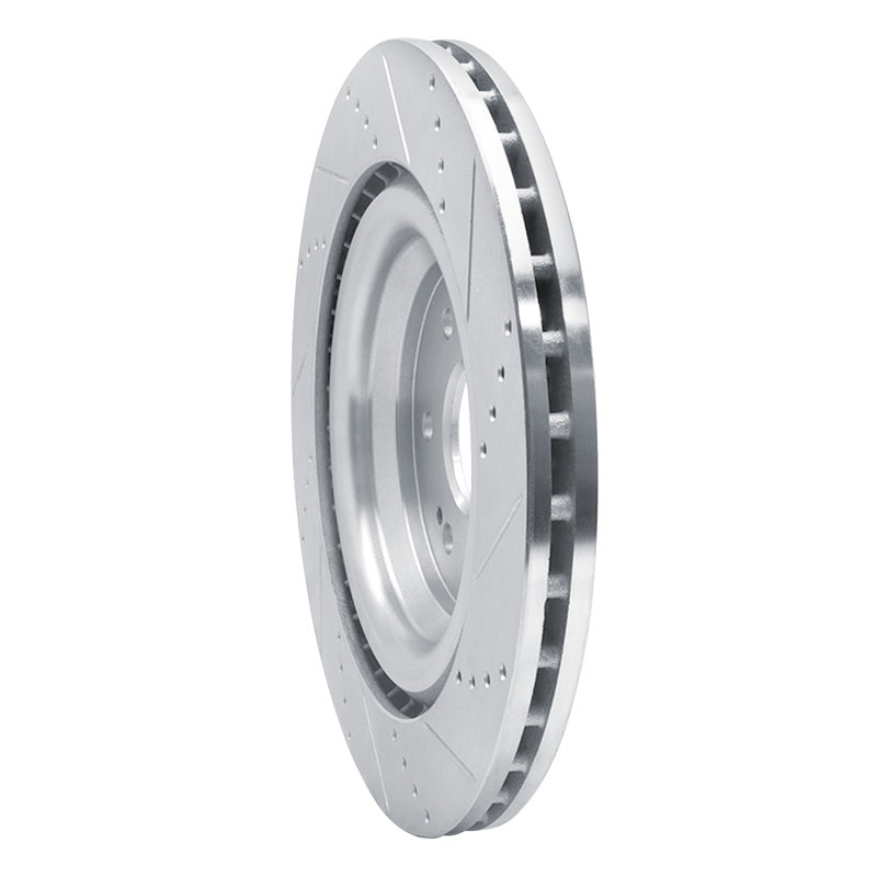 R1 14-20 Cadillac Escalade ESV Front Left Drilled & Slotted Silver Brake Rotor
