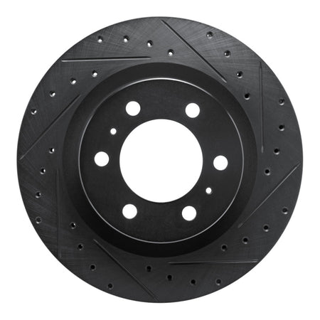 R1 2022-2025 Lexus LX600 Front Right Drilled & Slotted Black Brake Rotor