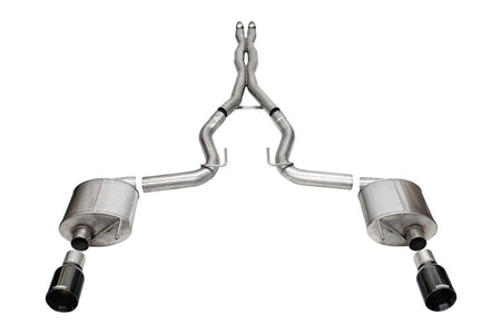 Corsa 24+ Frd Mustang GT- Sport Cat-Back Ex.Sys 3.0in Dual Rear Exit w/4.5in Blk PVD StraightCut Tip