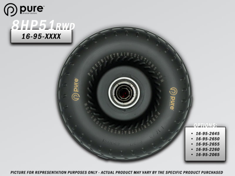 Pure Drivetrain 8HP51 High Performance Billet Race Torque Converter - 26/50 Stator - RWD