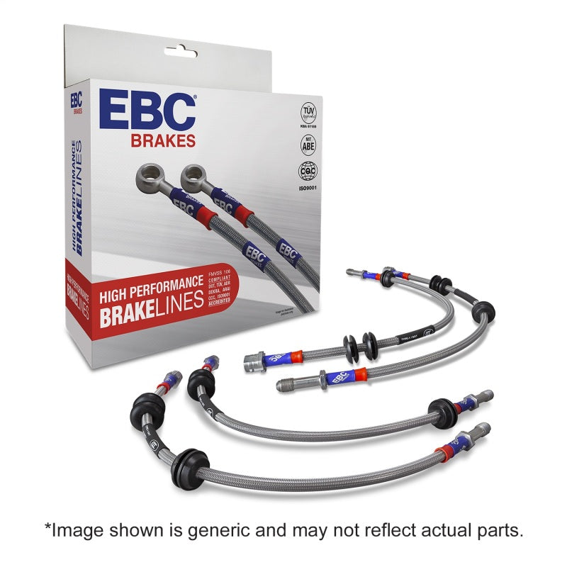 EBC 02-05 Dodge Ram 1500 (4WD) 4.7L (w/Rear ABS w/o Height Sensor) Stainless Steel Brake Line Kit