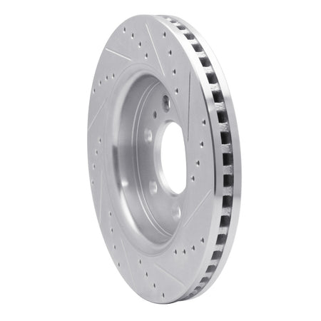 R1 07-21 Ford Expedition Front Left Drilled & Slotted Silver Brake Rotor