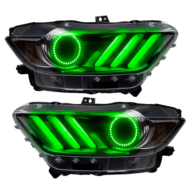 Oracle 15-17 Ford Mustang V6/GT/Shelby DRL w/ Halo Kit - ColorSHIFT w/ BC1 Controller