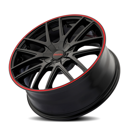 Touren 3260 TR60 16x7 / 5x100/114.3 BP / 42mm Offset / 72.62mm Hub Gloss Black w/ Red Ring Wheel