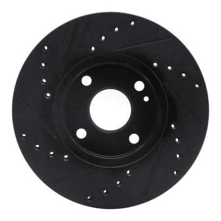R1 94-02 Mazda Miata Front Right Drilled & Slotted Black Brake Rotor
