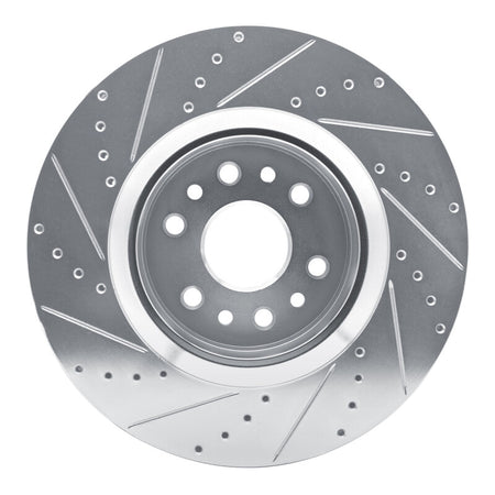 R1 21-25 Jeep Grand Wagoneer Front Right Drilled & Slotted Silver Brake Rotor