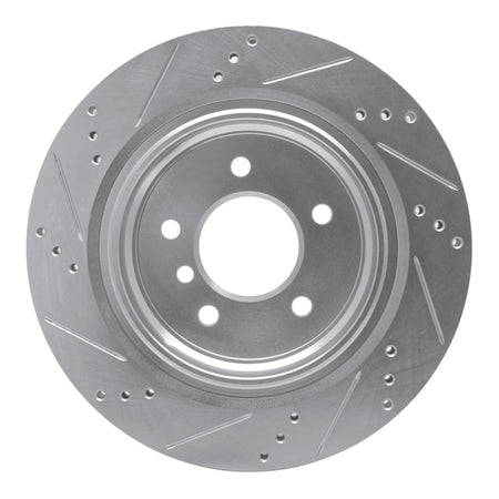 R1 95-99 BMW M3 E36 Left Rear Drilled & Slotted Silver Brake Rotor
