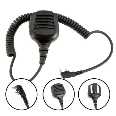 Rugged Radios PATROL Moto Kit - Ear Piece and Hand Mic With Black RDH-X -Business Band Radio