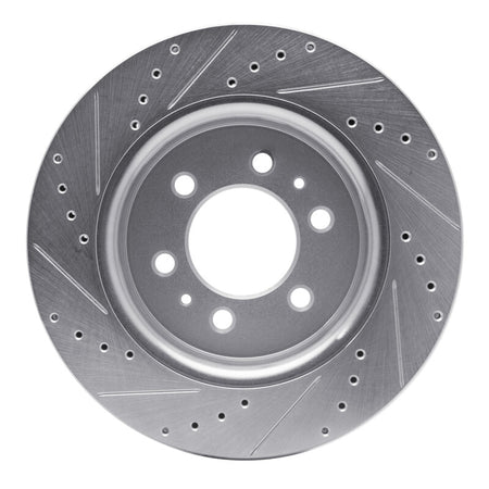 R1 07-21 Ford F-150 RWD Front Right Drilled & Slotted Silver Brake Rotor