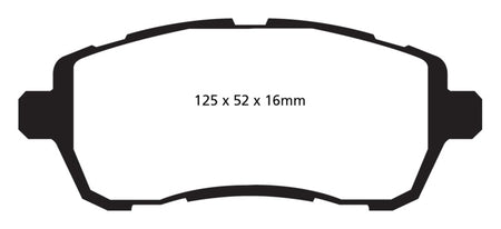 EBC 10+ Ford Fiesta 1.6L (Excl ST) Yellowstuff Front Brake Pads