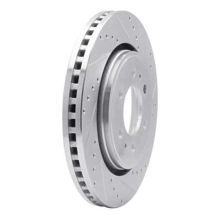 R1 07-21 Ford F-150 RWD Front Right Drilled & Slotted Silver Brake Rotor