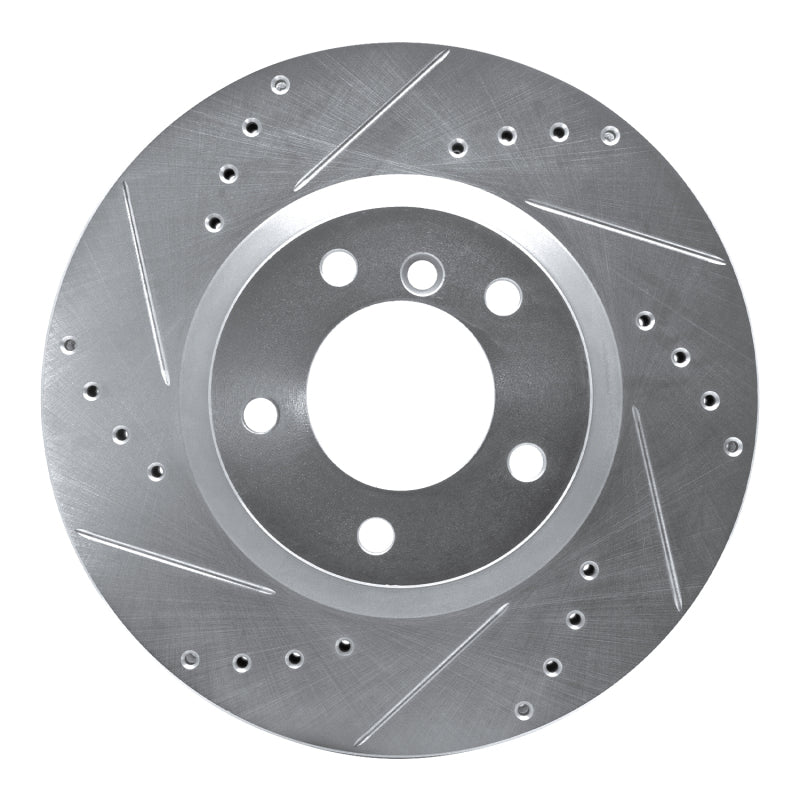 R1 95-99 BMW M3 E36 Right Front Drilled & Slotted Silver Brake Rotor