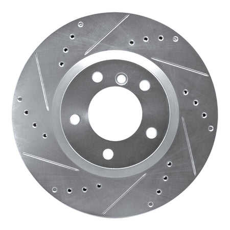 R1 95-99 BMW M3 E36 Right Front Drilled & Slotted Silver Brake Rotor