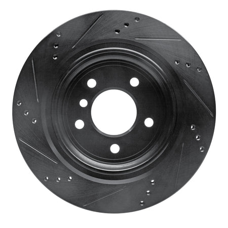 R1 95-99 BMW M3 E36 Left Rear Drilled & Slotted Black Brake Rotor