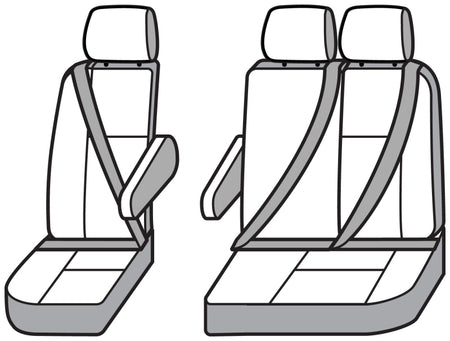 Covercraft 15-26 Ford Transit Polycotton SeatSaver Custom Third Row Seat Covers-Tan
