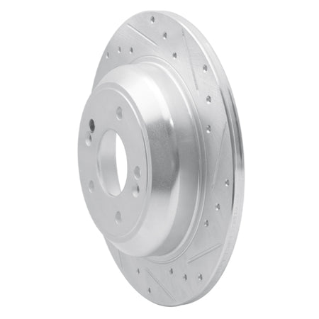 R1 18-23 Genesis G70 Rear Right Drilled & Slotted Silver Brake Rotor