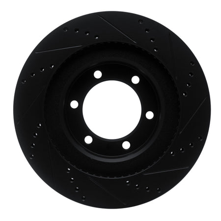 R1 03-09 Lexus GX470 Front Left Drilled & Slotted Black Brake Rotor