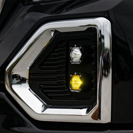Baja Designs 19+ GMC 1500 S1 Fog Pocket Mount Kit Clear Spot / Amber Wide Cornering