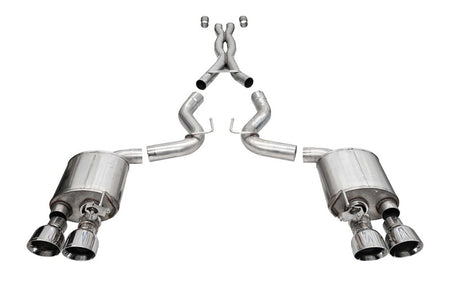 Corsa 20-22 Ford Mustang GT500 3.0in Dual Rear Exit Catback w/ Twin 5.0in Polish Slash Cut Pro Tips