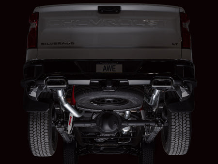 AWE 4th Gen GM 1500 5.3L 0FG Catback Split Rear Exit (w/ Bumper Cutouts) - OE Tips