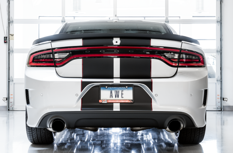 AWE Tuning 2017+ Dodge Charger 5.7L Touring Edition Exhaust - Non-Resonated - Diamond Black Tips