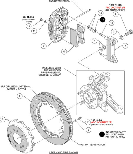 Wilwood Chevy C10 XRS6R Front Big Brake Kit - 13.06in Drill & Slot Rotor - Alum. Pro Spindle - Red