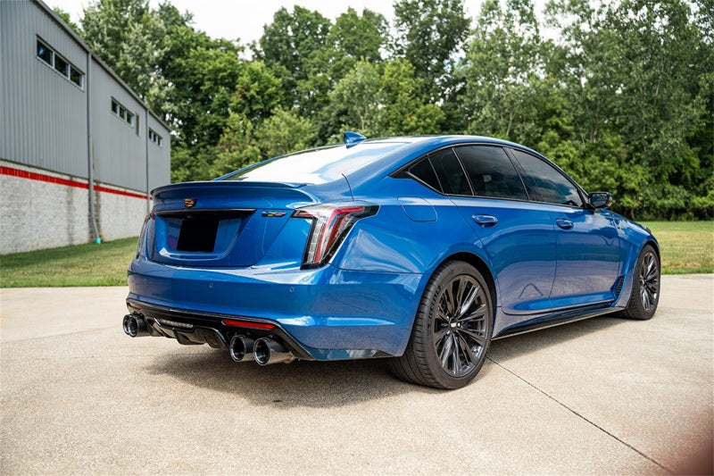 Corsa 22-25 Caddy CT5-V Blackwing 3in Axle-Back - Act. Exh. - Dual Rear Exit - Twin 4.5in Blk CF Tip