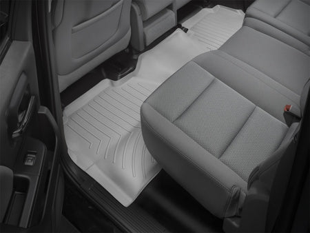WeatherTech 14-15 Chevy Silverado 1500 Rear FloorLiner - Grey (Fits w/OEM Rear Under Seat Storage)