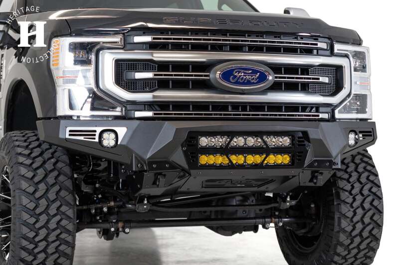 Addictive Desert Designs 17-20 Ford Super Duty Bomber Front Bumper w/ Mounts For 20in Light Bars