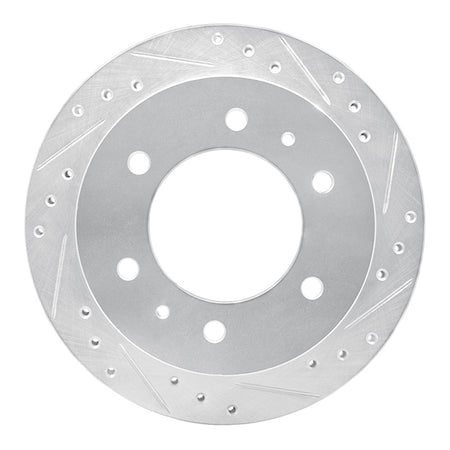 R1 88-95 Nissan Pathfinder Rear Right Drilled & Slotted Silver Brake Rotor