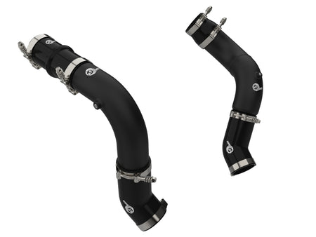 aFe BladeRunner 3in & 3-1/2in AL Hot and Cold Charge Pipe Kit Black RAM Diesel Trucks 25-26 L6-6.7L