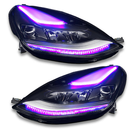 Oracle 2021+ Tesla Model 3 Dynamic ColorSHIFT Headlight DRL Upgrade Kit