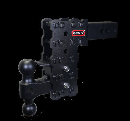 Gen-Y Phantom-X 2.5in Solid Shank 7.5in Drop 1.6K TW 16K Hitch w/GH-051 Dual-Ball & GH-032 Pintle LK