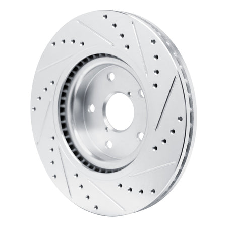R1 2020-2025 Subaru WRX Front Left Drilled & Slotted Silver Brake Rotor