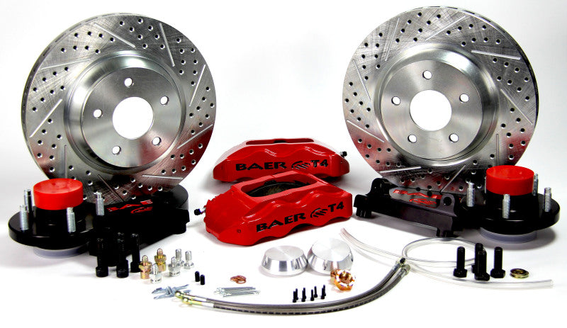 Baer Brakes 62-69 Ford Fairlane STD Studs 13in Track4 Front SDZ Brake Kit - Hugger Orange