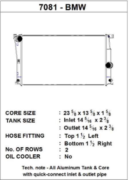 CSF BMW 2 Series (F22/F23) / BMW 3 Series (F30/F31/F34) / BMW 4 Series (F32/F33/F36) A/T Radiator