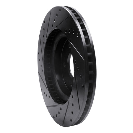R1 18-23 Genesis G70 Front Right Drilled & Slotted Black Brake Rotor
