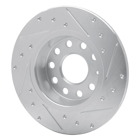 R1 05-25 Audi A3 Sportback E-Tron Rear Left Drilled & Slotted Silver Brake Rotor