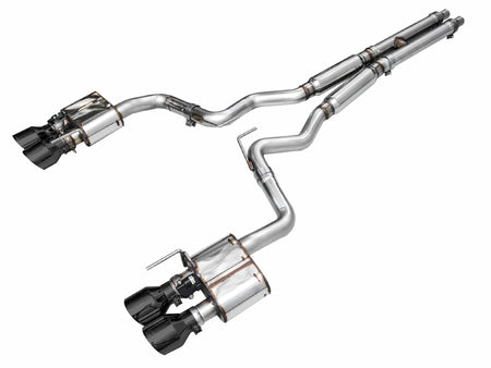 AWE 2024 Ford Mustang GT Fastback S650 RWD SwitchPath Catback Exhaust w/ Quad Diamond Black Tips