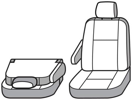 Covercraft 14-23 Ford Transit Polycotton SeatSaver Custom Front Row Seat Covers-Tan