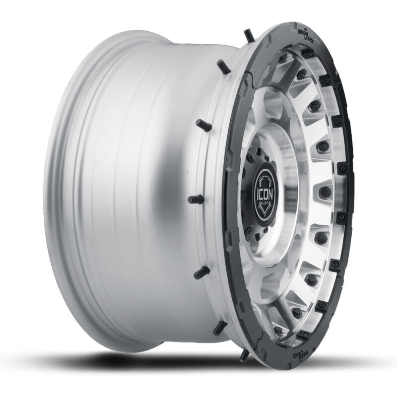 Icon Hammer Pro 17x8.5 / 6x5.5 / 0mm / 4.75in BS - Silver Machined