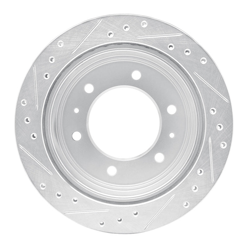 R1 88-95 Nissan Pathfinder Rear Right Drilled & Slotted Silver Brake Rotor