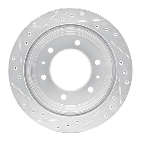 R1 88-95 Nissan Pathfinder Rear Right Drilled & Slotted Silver Brake Rotor